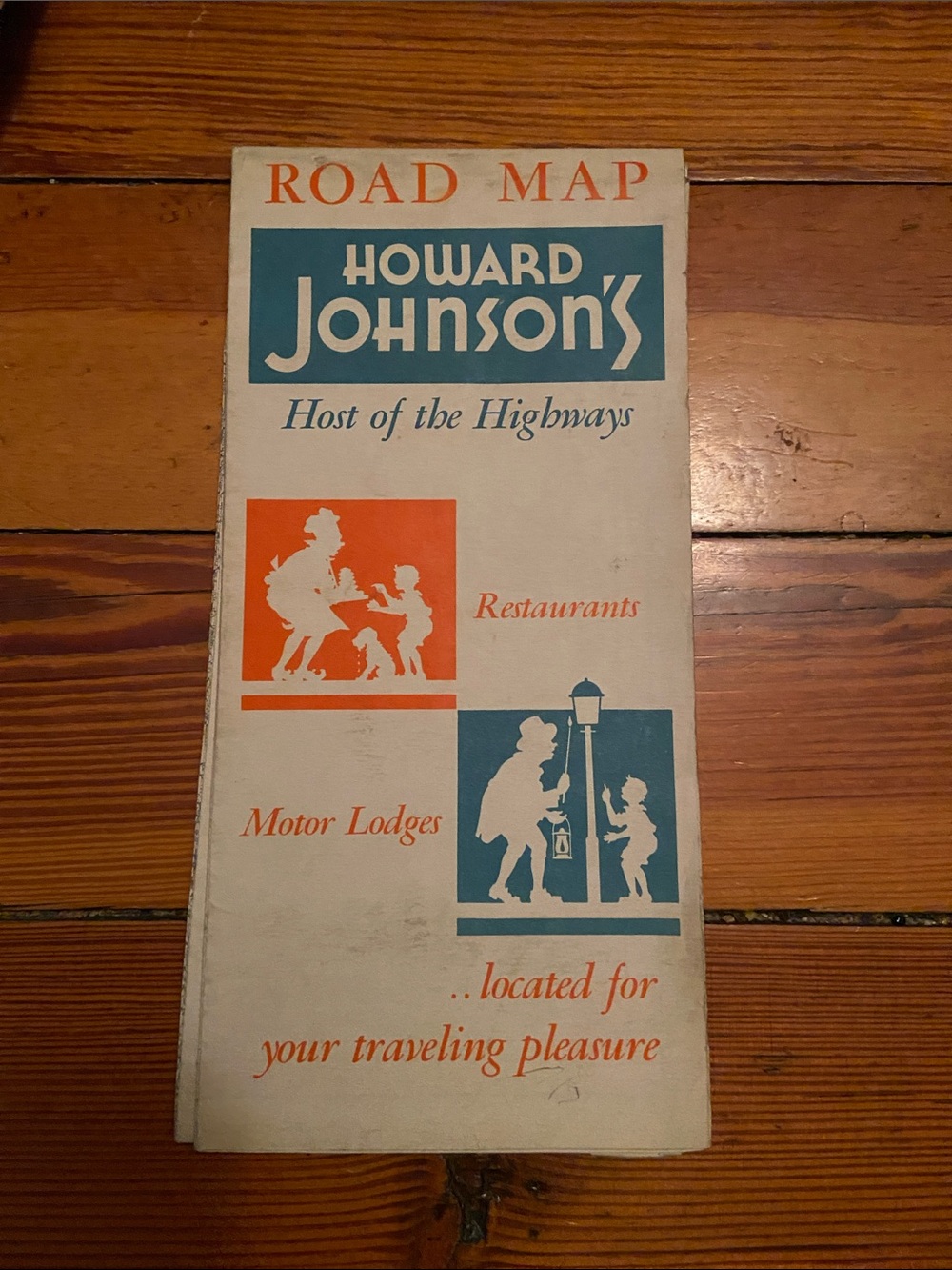 Vintage 50s 60s 1950s 1960s RETRO Howard Johnson's Road Map Travel advertisement